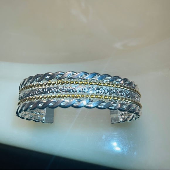 🎊Beautiful Two Tone Rope Twisted Adjustable Wrist Cuff Bracelet!!! - Picture 12 of 12